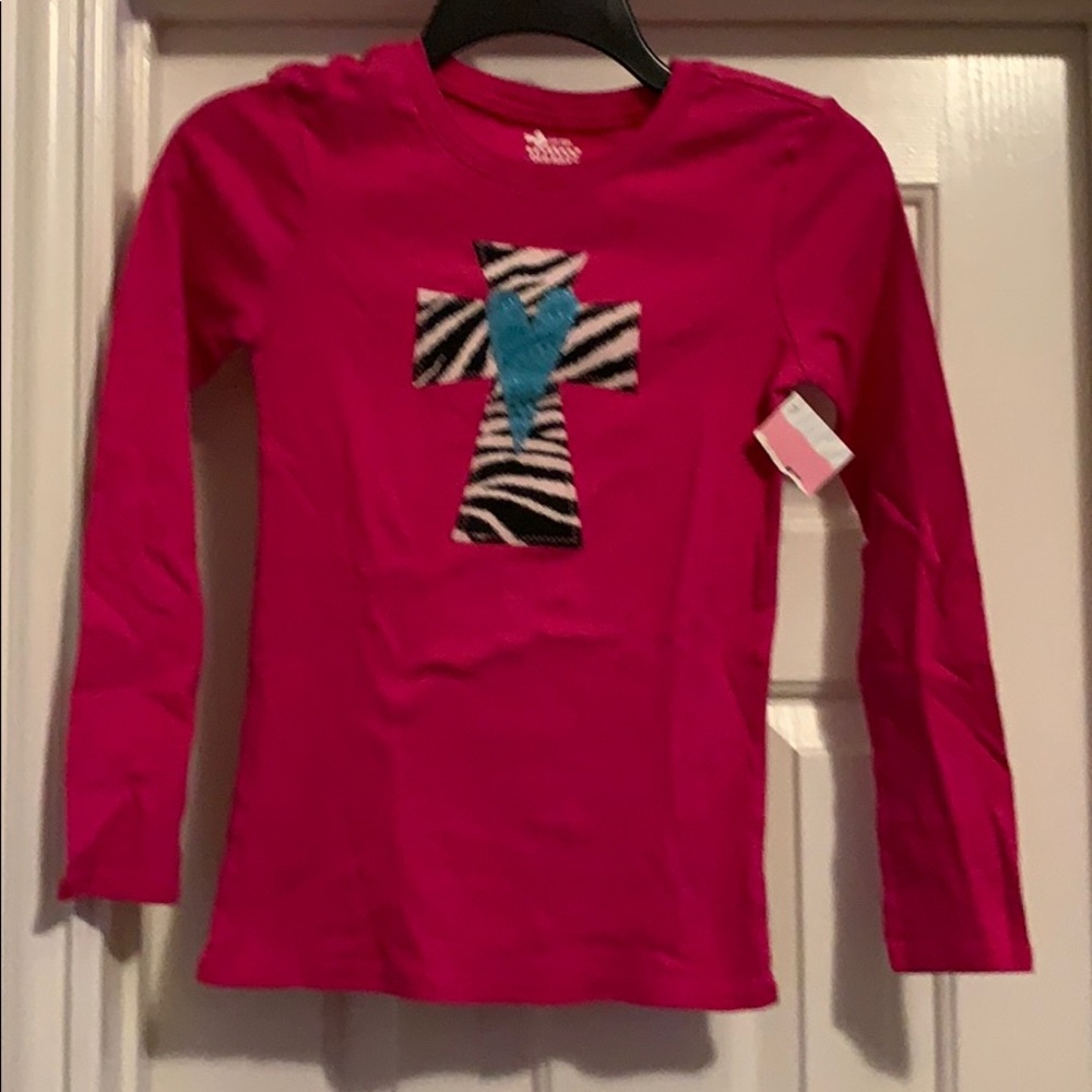 Girl’s Old Navy Pink print shirt, Size L (10/12)